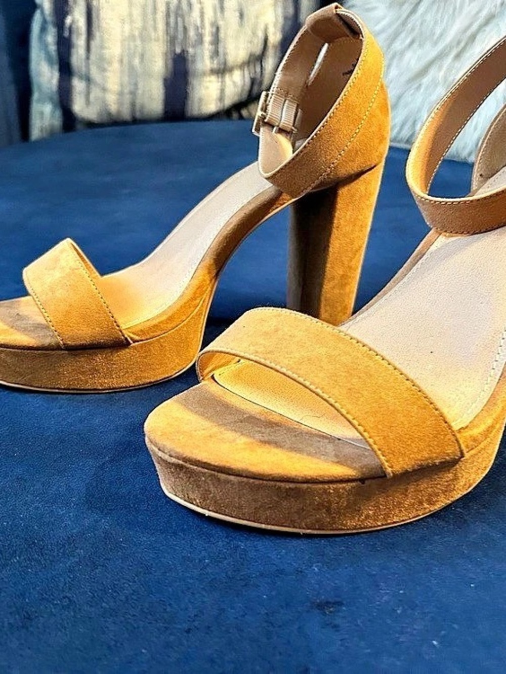 Torrid Platform Block Heel Sandal Heels in Tan